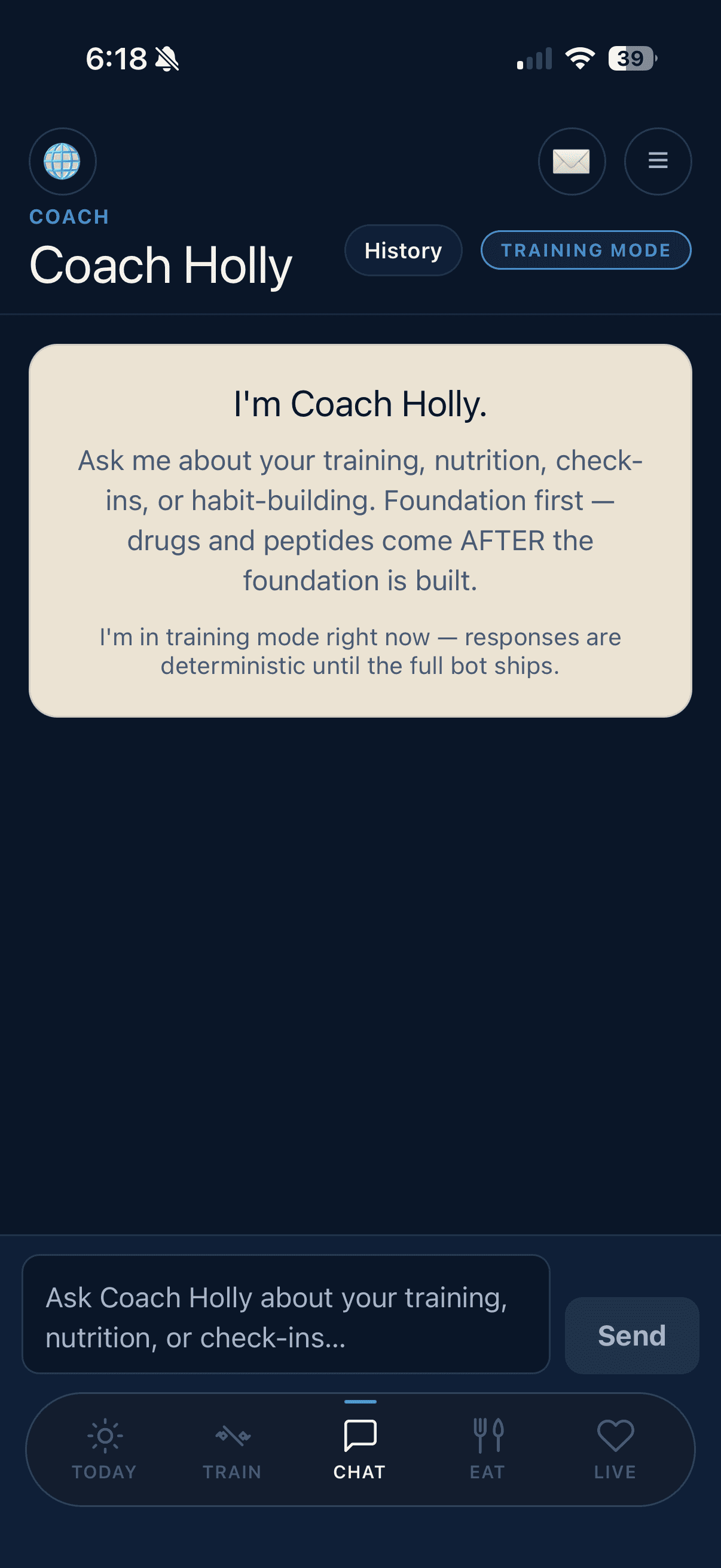 Coach Holly - ask about training, nutrition, and check-ins