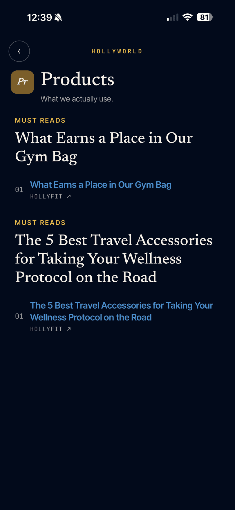 HollyWorld Products - gear and travel accessory guides